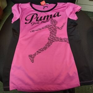 Puma Pink and Black Runner Tee